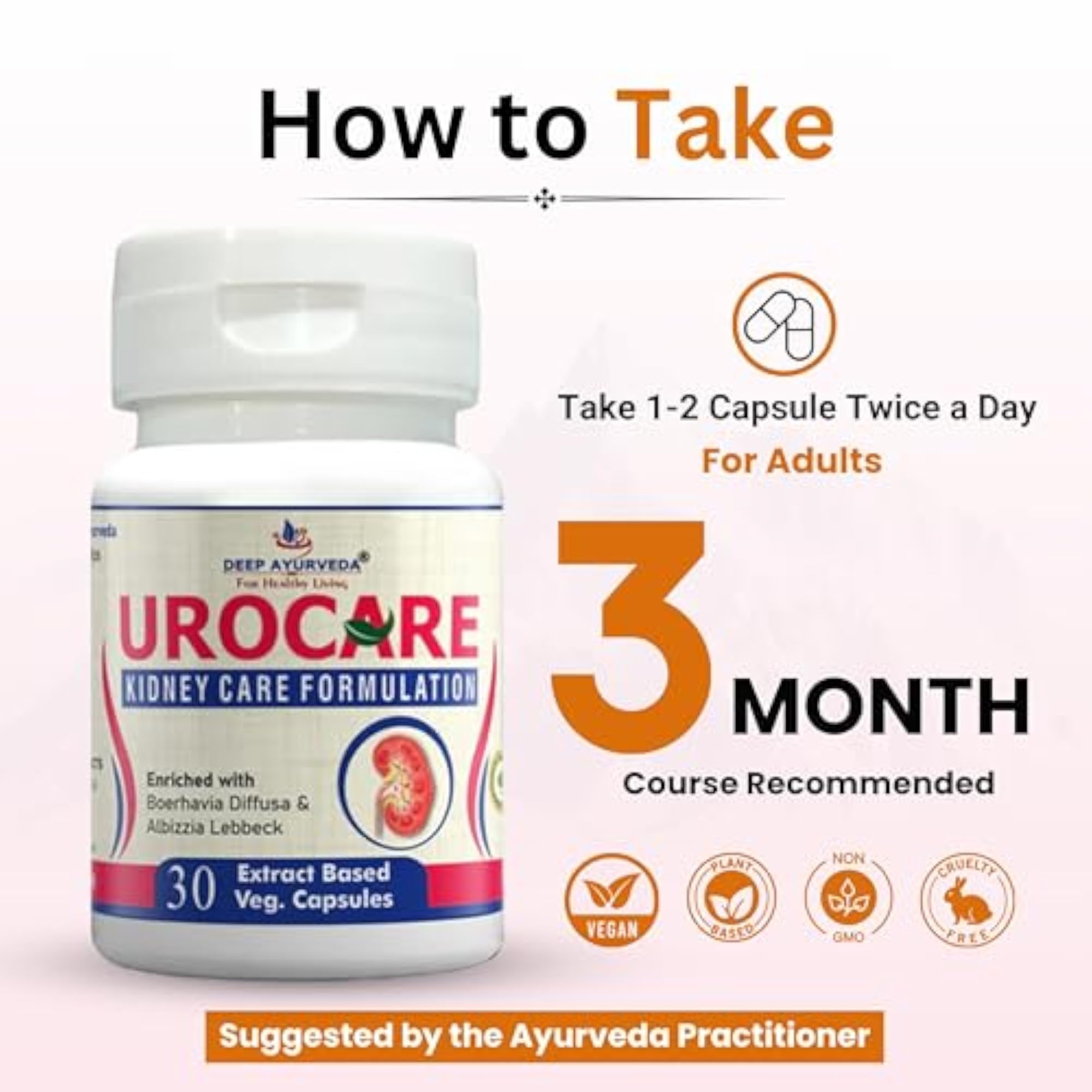 Urocare Vegan Capsules, Natural Health Support