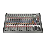 12-Channel Audio Mixer, Professional Mixer Sound Board Console Desk System Interface Digital USB Computer MP3, Input 48V Phantom Power Stereo DJ Mixers for Recording,Live Streaming,Podcasting,Karaoke