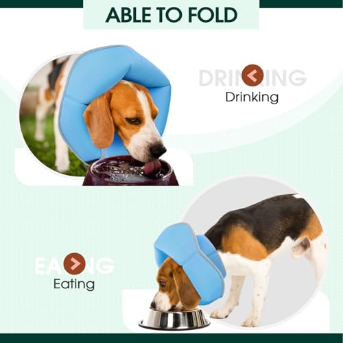 Image of Dog Cone Collar Alternative After Surgery - Comfortable Dog Neck Recovery E-Collar for Small, Medium & Large Dogs - Post-Surgery Protective Collar, Blue M