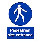 vsafety 43019 an-s obligatoire General signe, autocollant,', Piéton site d'entrée, Portrait, 150 mm x 200 mm, bleu