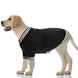 LiebeDD Sudadera para perros - Jersey de punto liso de punto para perros de estilo universitario, cálido y elegante con cuello en V para perro grande, labrador, Pug, Weimaraner, Negro, 3XL
