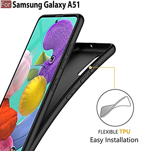 Image of Mobile Back Cover Case for Samsung Galaxy A51, Sm-A515F /Dsn, Sm-A515F /Ds, Sm-A515F /Dst, Sm-A515F /Dsm (Silicone Case|CameraProtection|Black SC1510)