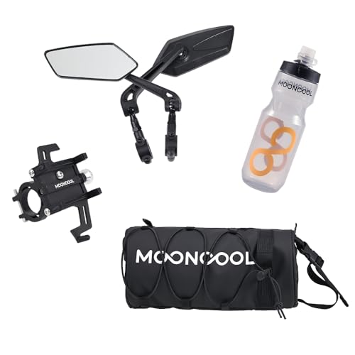 MOONCOOL Accesorios para bicicleta eléctrica, incluyendo soporte para teléfono móvil, bolsa frontal, botella de agua, espejo retrovisor