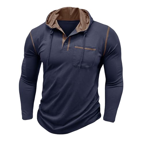 Mens Athletic Shirts Long Sleeve Pullover Hoodie Bodybuilding Muscle Shirts Lightweight Cotton Golf Tops with Pocket4
