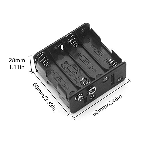 2 stuks 8 × 1,5 V AA zwart batterijhouder behuizing case kunststof batterij-opbergdoos met batterijaansluiting kabel… - Afbeelding 7