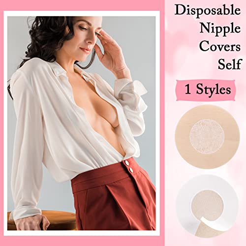 Handepo 300 Pcs Disposable Nipple Covers for Women No Show Breast Pasties 150 Pairs Round Non Adhesive Nipple Covers Bra Pad4
