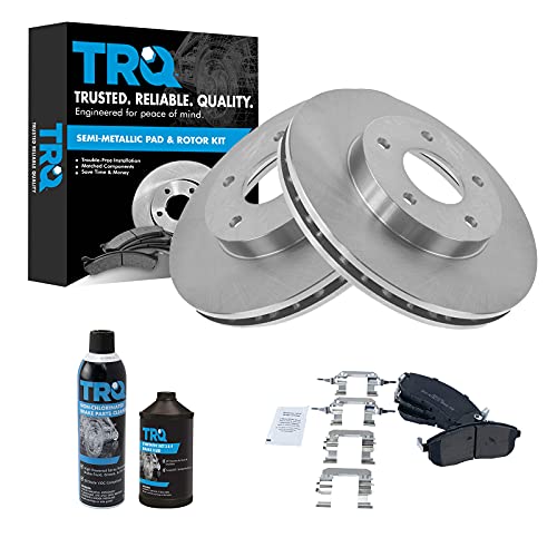 TRQ Front Brake Pad & Rotor Kit Brake Chemical Kit Brake Pads Brake Rotor Semi-Metallic Compatible with 2000-2001 INFINITI I30 Nissan Maxima
