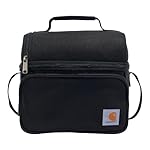 Carhartt Insulated 12 Can Two Compartment Lunch Cooler Bag - Rain Defender DWR Coating - Synthetic Lining Black 1 One Size One Size