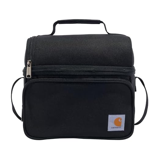 Carhartt Deluxe Dual Compartment Insulated Lunch Cooler Bag, Black