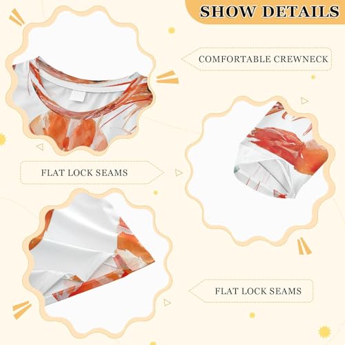 Watercolor Shrimp Pattern Lobster Boys Rash Guard Long Sleeve UPF 50+ Boys Swim Shirt Quick Dry Shirt for 3-12 Years3