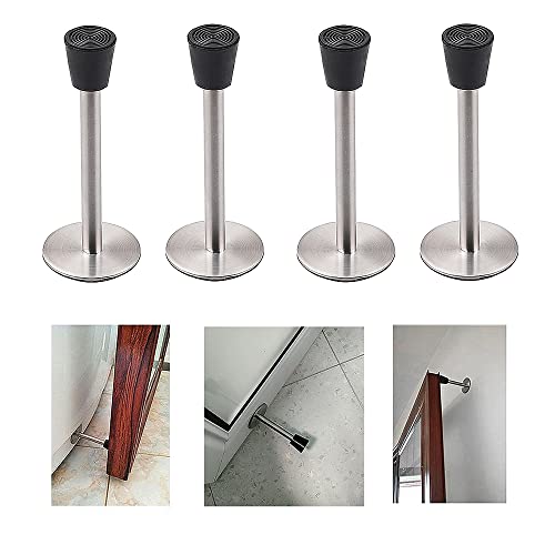 Topes de puerta autoadhesivos de acero inoxidable montados en pared 2