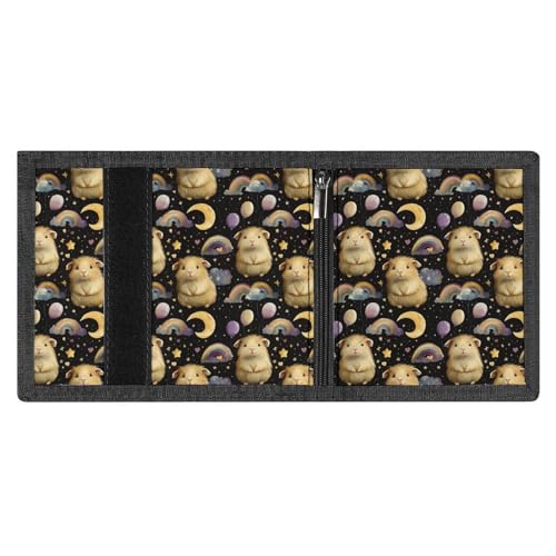 Rainbow Cute Capybara Print Wallet for Men, 8 Credit Card Holder Slim Minimalist Front Pocket Small Mens Bifold Wallets3