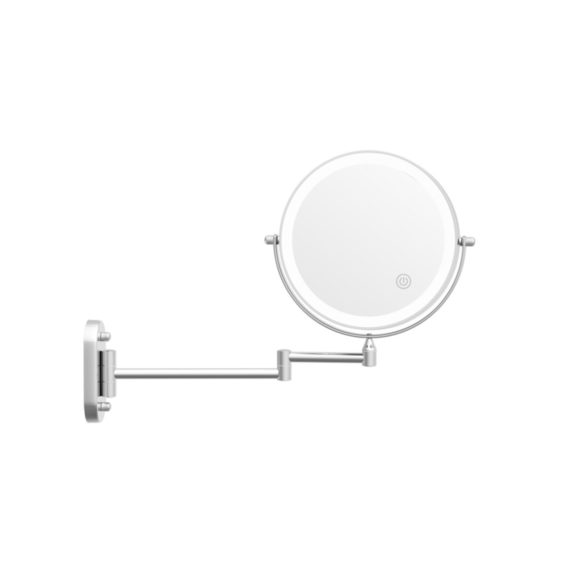 Espejo de Afeitado/Maquillaje con LED, 5 aumentos, 360º de rotación - Funciona con 4 Pilas AAA o Cable USB