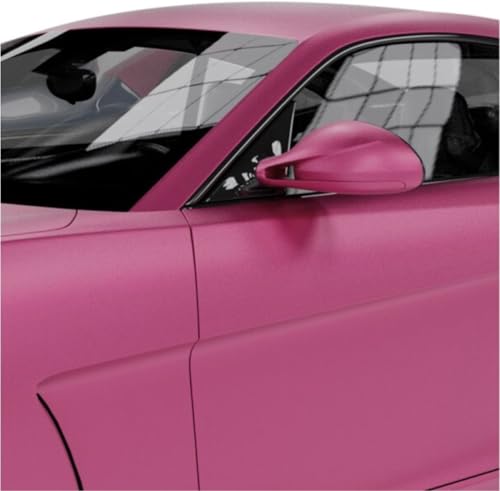 Image of WISDOM Pink Metallic Vehicle Wrap Vinyl Matt Finish Easy Apply Air-Release Weatherproof DIY Car & Motorcycle (Pink Metallic, 20 Inch X 4 Feet)