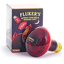 مصباح Flukers Night Time Red Basking Spotlight، مصباح حراري بالأشعة تحت الحمراء للزواحف، 75 وات