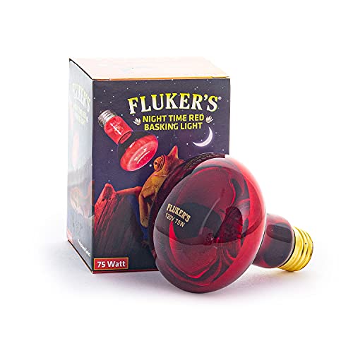 Night Time Red Basking Spotlight, Infrared Heat Lamp for Reptiles, 75 Watt
