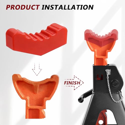 Image of AUTOXBERT 2Pcs Jack Stand Rubber Pad Universal Red Car Lift Pads Adapter Repair Tool 6 Ton Frame Rail Jacking Stand Pinch Support Protector (Pack of 4)