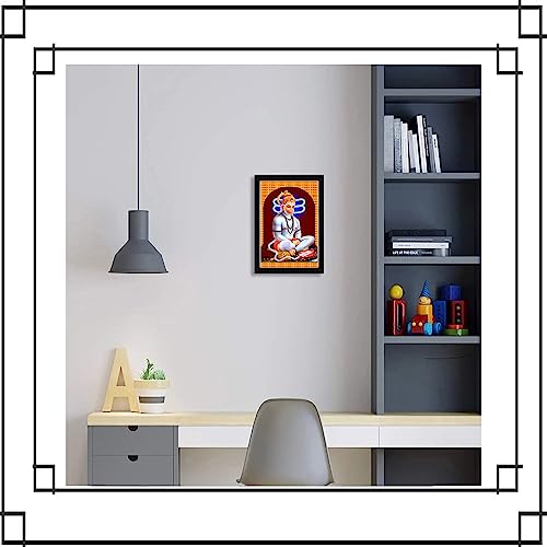 Image of Dharvika Innovations Lord Hanuman Photo Frame | Lord Hanuman Photo with Frame | Lord Hanumanji Photo Frame | Lord Hanuman Ji Photo Frames (11 x 14 Inch)