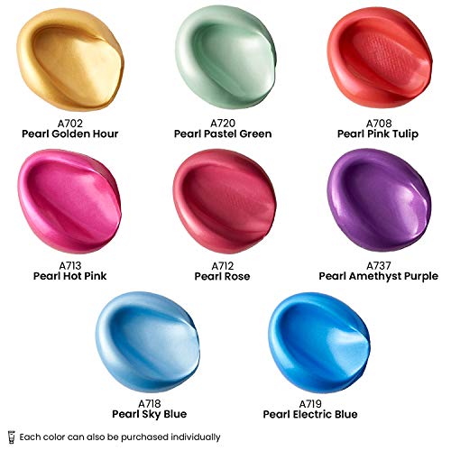 Arteza Metallic Acrylic Paint, Set of 8 Jewel Tones Colors in 4.06oz Tubes, Rich Pigments, Non Fading, Non Toxic Paints for Artists, Hobby Painters & Kids, Ideal for Canvas Painting & Crafts