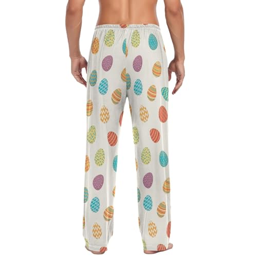 CHIFIGNO Colorful Easter Eggs Stripes Sleep Lounge Pant for Men's, Mens Lightweight Sleep Pants S2