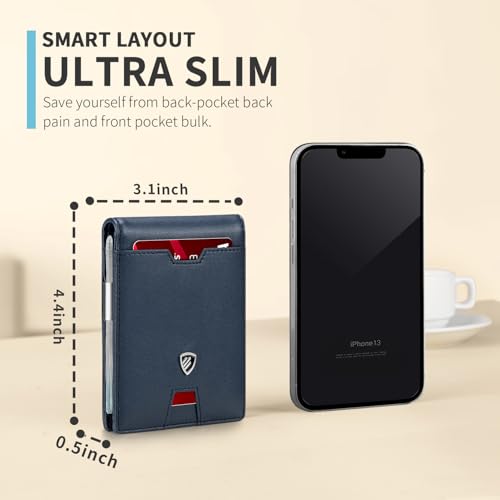 Image of RUNBOX Mens Slim Wallet with Money Clip RFID Blocking Bifold Credit Card Holder for Men with Gift Box