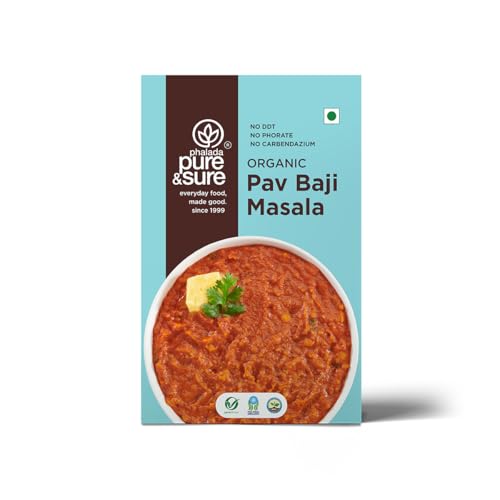 Image of Pure & Sure Organic Pav Bhaji Masala Powder 200G | Delicious & Aromatic Pao Bhaji Masala Mix with Natual Oils | Instant Ready to Use | No Artificial Flavorful & No Colour (100g X pack of 2)