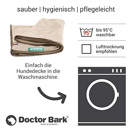 Doctor Bark | kuschelige Hundedecke waschbar bis 95°C, hygienische, weiche Fleecedecke für Sofa und Hundebett, Flauschige Haustierdecke - Made in Germany (L - 120x90 cm/Beige)