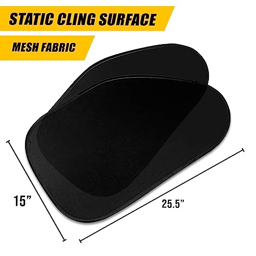 Zone Tech Side Window Cling On Sun Shades- 2-Pack Mesh Car Pop-Up Non Suction Cups Needed Sunshade- Protects Kids, Baby And Pets From Sun,Glare And Uv Rays-Perfect For Car, Van, Suv #TOP1