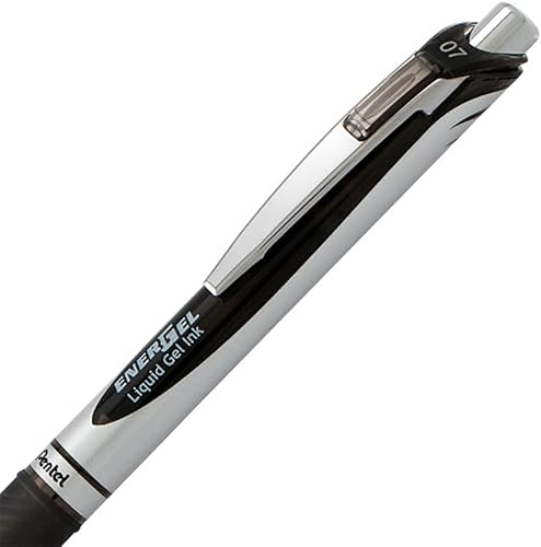Miniatura 8 de Pentel EnerGel RTX Bolígrafo de gel líquido retráctil, punta de metal, línea media, tinta negra, paquete de 2 unidades