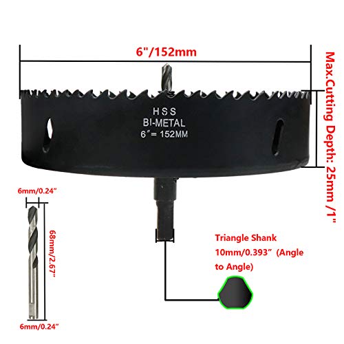 Image of Corn Hole Saw 6-inch Dia BI-Metal Hole Cutter Drill Bit Great for Making Cornhole Boards