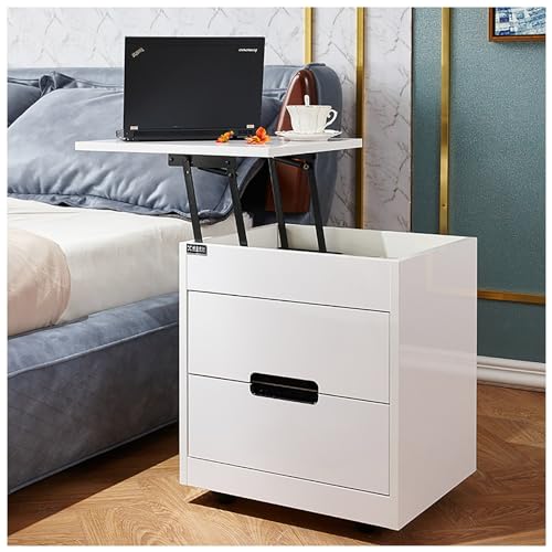Commode lignes épurées pour un espace optimisé et table de chevet réglable