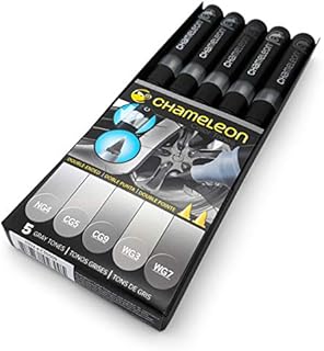 Chameleon Blendable Color Tones - Permanent Alcohol-Based Marker Pens - Super Set of 5 - Grey Tones