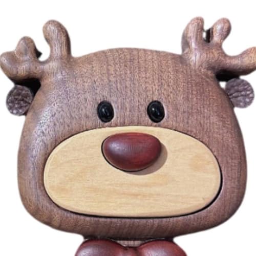 Sonnette de cerf mignonne en bois créative avec carillon magnétique - 7