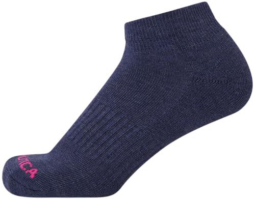 Image of Nautica Womens Quarter Socks Cushioned Moisture Wicking Socks, 12 Pack | Stretch Performance Dri-Motion Fabric, Cushioned with Arch Support, Breathable Mesh Panels, Quarter Cut, Shoe Size 4-10