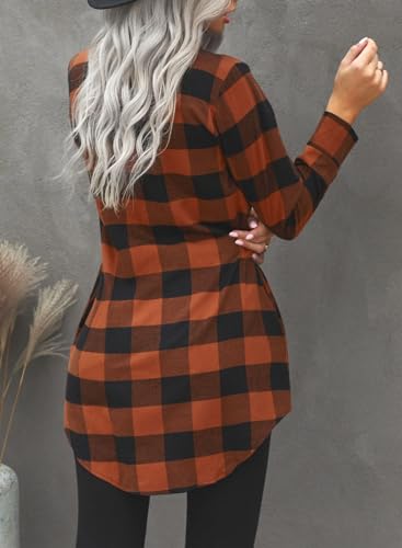 EVALESS Color Block Plaid Shacket Jacket Womens Fall Clothes Fashion Outfits4
