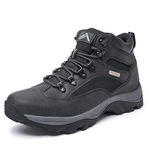 CC-Los Men's Waterproof Hiking Boots Outdoor Relaxed Fit Lightweight Black Size 9