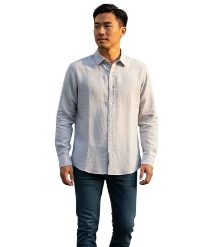 Image of Men's Khadie Cotton Full Sleeves Plain Solid Casual Shirt