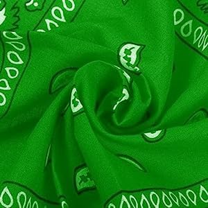 DIKHAWA Unisex Cotton Bandana/Head Wrap/Wristband/Face Cover/Handkerchief For Men And Women (GREEN_50CM X 50CM_Pack of 6) 2