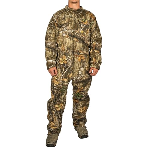 HOT SHOT Menâ€™s Insulated Twill Camo Hunting Coverall â€“ Insulated Coveralls for Men Cold Weather, One-Piece Full Body Coverage