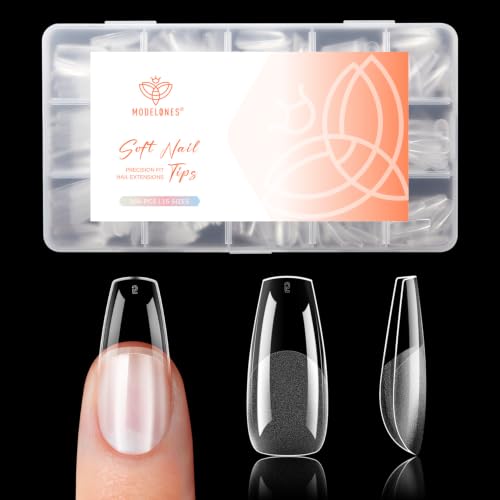 Modelones Medium Coffin Nail Tips 360pcs Pre-shaped False Press On Nail