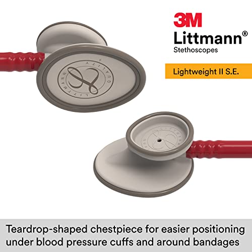 3M Littmann Lightweight II S.E. Stethoscope, 2451, 28\" Burgundy Tube - Thumbnail 4