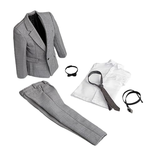 Luwecf 1/6 男性ビジネススーツセット フィギュア ビジネススーツ 洋服 スーツ 服セット 正装 ドール 用 紳士服 紳士スーツ スーツ ズボン 道具 セット 12 インチ男性アクションフィギュア人形ボディコスチューム用