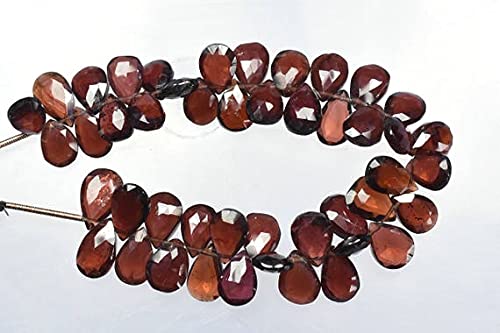 Perles grenat rouge naturel briolette facettée pour création bijoux DIY