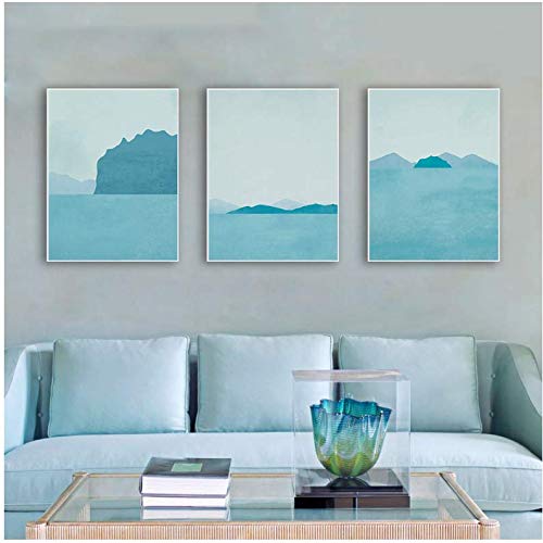 Affiche de marine abstraite bleue 50x70cm pour salon moderne
