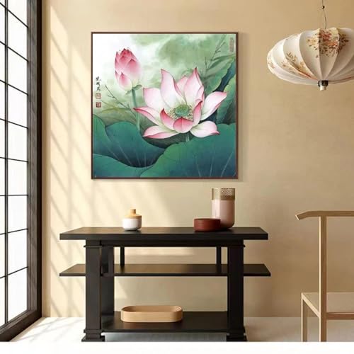 Peinture lotus sur toile de haute qualite pour decoration murale