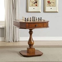KEVINSPACE 28" Game Table Multi-Functional Design Chess Table with Space-Saving Storage, Reversible Game Tray Transitional Game Table Solid Wood, Easy Assembly, youxi