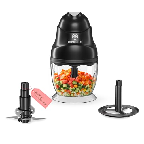 Image of Homeplus Electric Chopper Nova 250W (CH-1311) | Vegetable, Fruit & Meat Chopper with Whisking Function | Dual Blade System, 700ml Bowl, Fast Chopping, Easy Clean, Compact (Black)