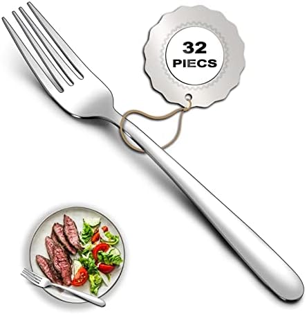 32 Pieces Dinner Forks Set, 8.15 Inch (20.7 cm), Stainless Steel Forks Silverware, Flatware Forks, Salad Forks, Table Forks, Forks Use for Home, Kitchen or Restaurant, Dishwasher Safe
