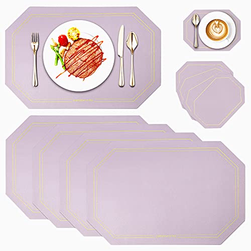 Sebider placemats set of 4 with coasters, 17.7 inch heat resistan…