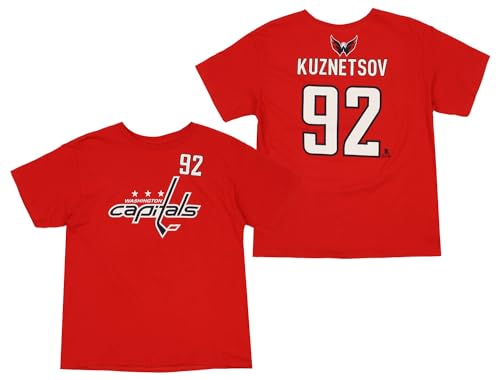Outerstuff NHL Washington Capitals Kuznetsov EVGENY Boys Youth, Ages 8 to 20, Short Sleeve Player Tee, Small (8) Red